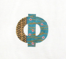 Colors of Praise Greek Letter PHI Handpainted Needlepoint Canvas 1
