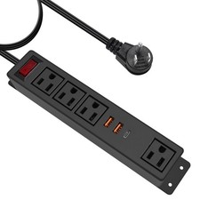Multi Plug Outlet with USB C 20W Wall Mounted Power Strip Desk Mountable Exte...