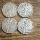 Liberty Walking Half Dollar 1942 Silver Lot of 4 Circulated US Coins
