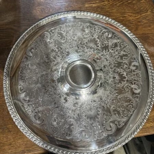 Vintage WM Rogers 866 Silverplate Chip and Dip Serving Platter 12"