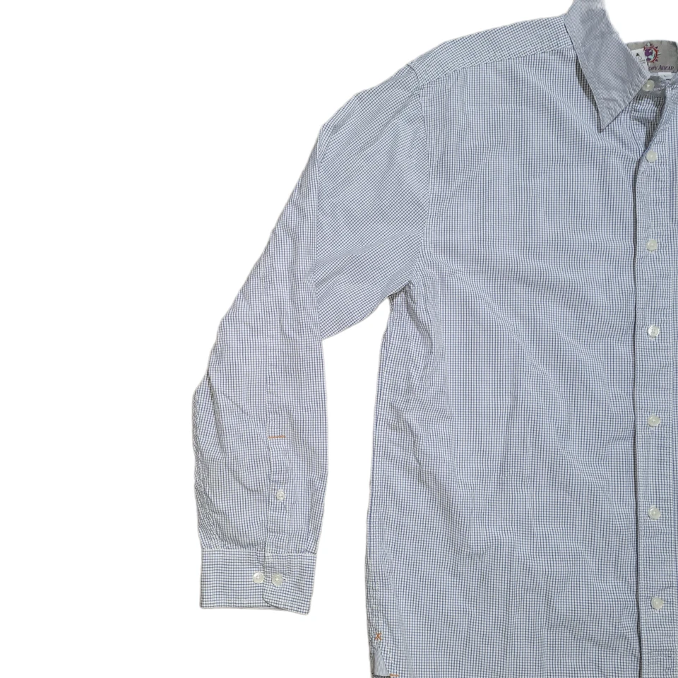 VTG Territory Ahead Button Up Shirt L Men Check Comfort Cotton Minimal Daily - Image 3 of 4