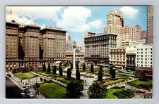 San Francisco CA- California, Union Square, Antique, Vintage Souvenir Postcard