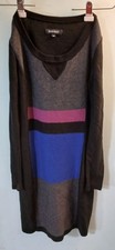 Ellen Tracy Knit Sweater Dress Black Long Sleeve Small