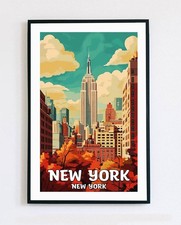 Poster da viaggio New York City - arte da parete retrò Manhattan - decorazione skyline Nyc