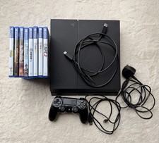Sony PlayStation 4 PS4 Console 500GB Bundle Controller 8 Games Tested Black