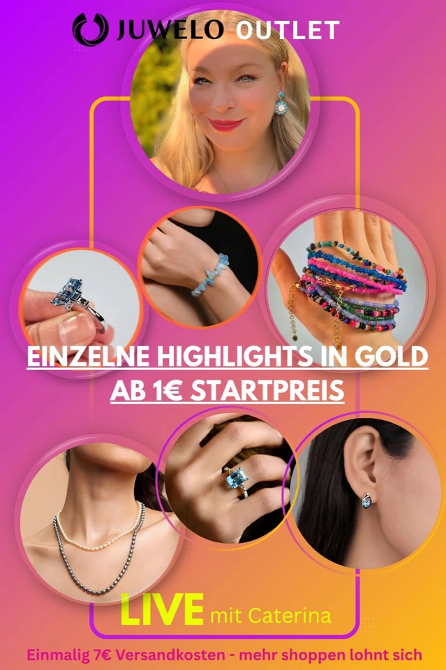 Schmuckschnäppchen mit Caterina- mit Gold Highlights ab 1€ Startpr