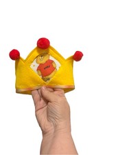 kids yellow pom pom party hat one size handmade new