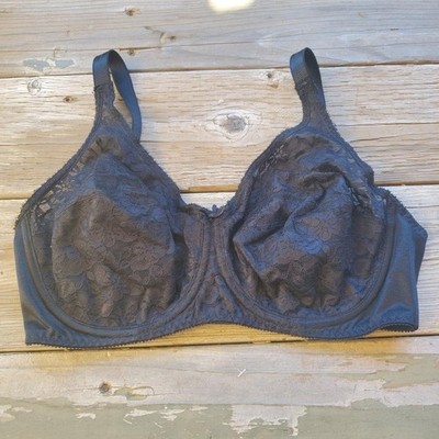 38D Vintage Adonna JCPennys 1837 Black Lace Cup Underwire Bra