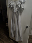 Navy Blue and White Jumpsuit.  Strip. Size Small.   It has a 26'' Waist. no Belt — photo 7