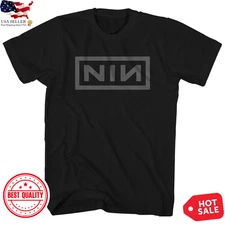 Nine Inch Nails Grey NIN Logo T Shirt Mens Rock Music Classic Band Tee New Black