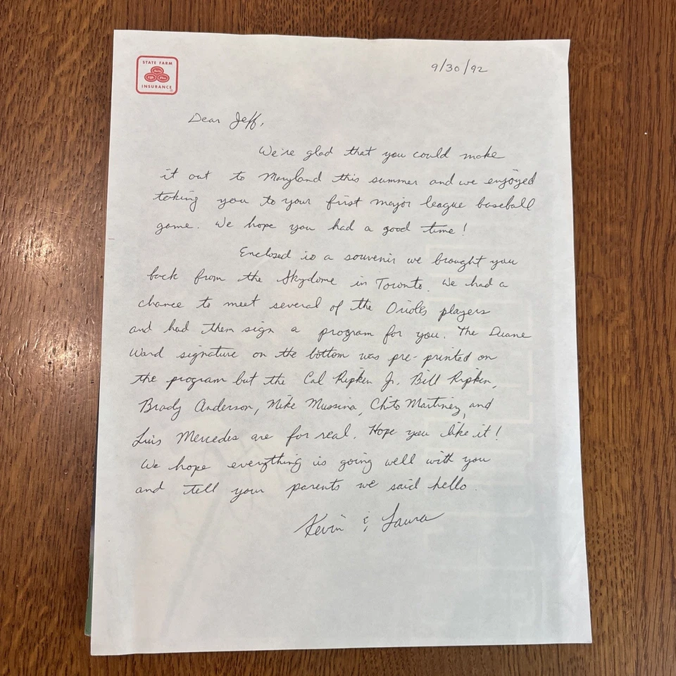 1992 Cal Ripken Jr Autograph Scorebook Program + 5 More Signatures W/Provenance - Image 2 of 4