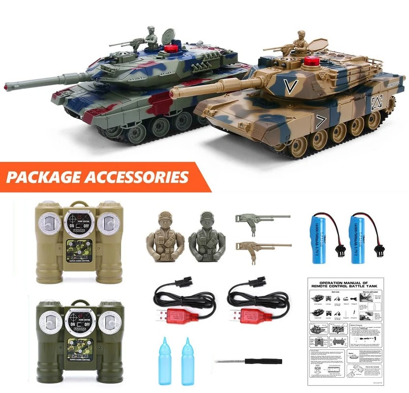 RC Tanks 1/24 Battle Tank Remote Control Military Tank Set Toy for Kids Ages 6+ - Image 2 of 4