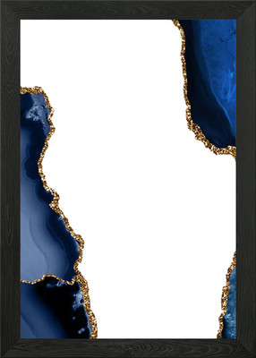 Marine Gold Achat Textur 29 gerahmtes Wandbild Poster Leinwanddruck Bild
