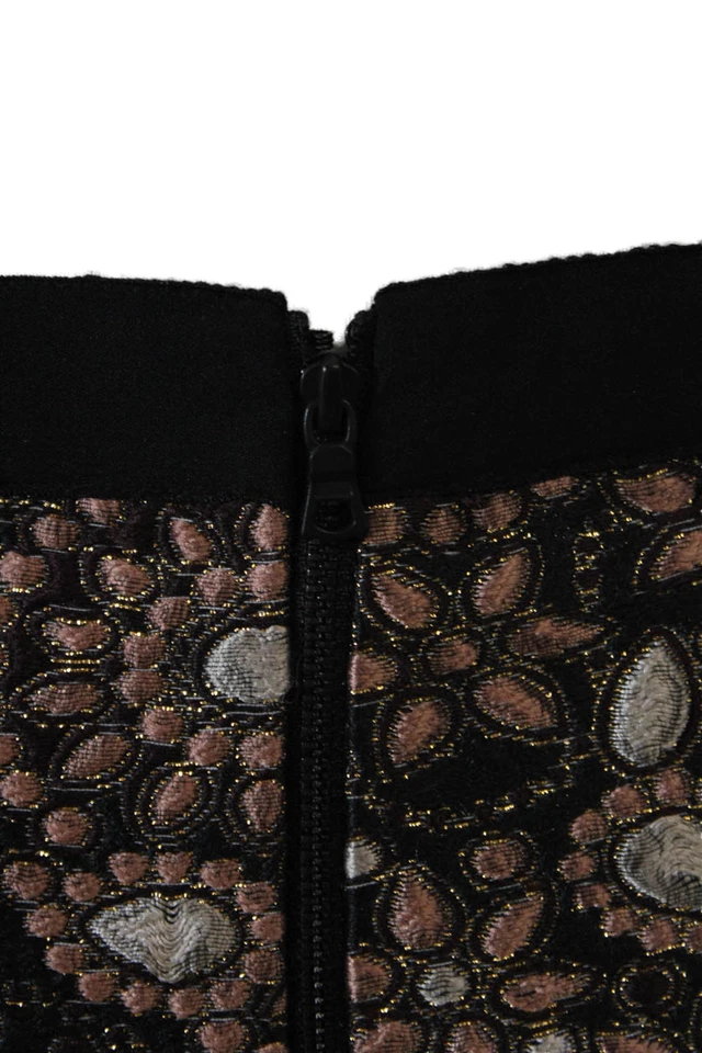 Alice + Olivia Womens Floral Print Zippered A-Line Mini Skirt Black Size XS - Image 4 of 4