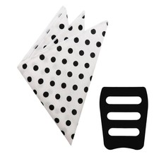 Pocket Squares for Men, Polka Dots Handkerchief for Men with Holder Mens Pock...