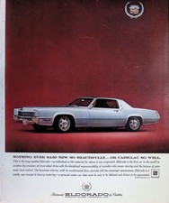 Original 1967 Cadillac Ad Fleetwood Eldorado Luxury Coupe Silver Car Red Backdr Original 1967 Cadillac Ad Fleetwood Eldorado Luxury Coupe Silver Car Red Backdr