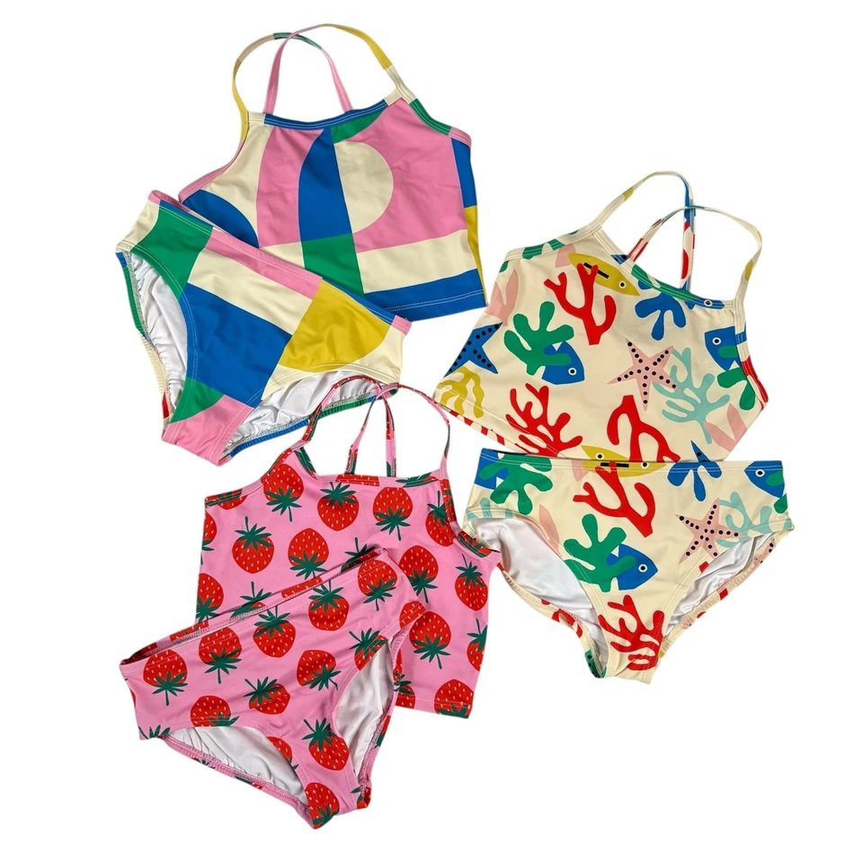 Bundle of 3 Hanna Andersson Girls Youth sz 10 140 Two-Piece Swimsuits Bikinis - Image 2 of 4