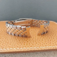 Coffin Link Stainless Steel & Gold Kreisler 19mm Unused Vintage Watch Band