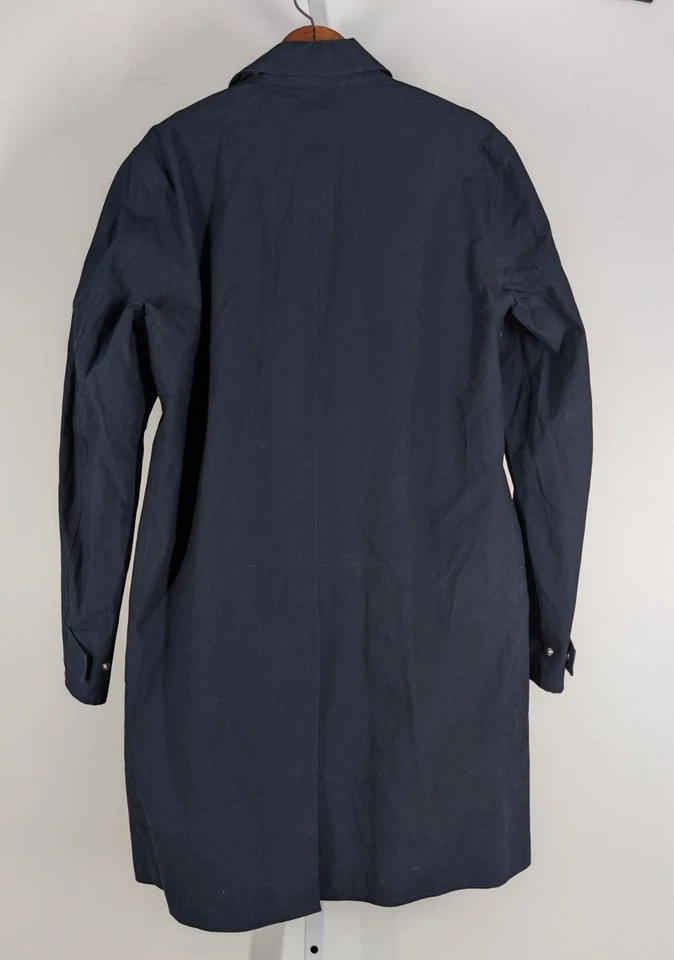 Abrigo Theory Halen Smithfield Costura Grabada Mac M Para Hombres Azul Marino Trench Lluvia Chaqueta 42" Foto 4 de 4
