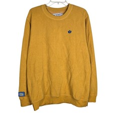 Dutch Bros Crew Neck Sweatshirt Sz L Unisex Embroidered Patch Mustard Yellow