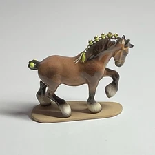 Retired Ribbon Color Hagen Renaker Clydesdale Draft Horse Green Ribbons