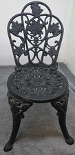 Vintage Black Cast Iron Doll Or Plant Chair 13"