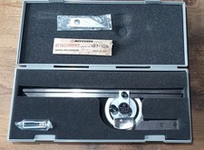 Cased MITUTOYO Universal Bevel Protractor Set 187-906  + ATTACHMENT 187-105