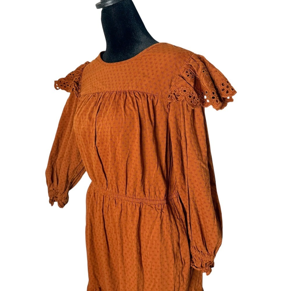 Universal Thread Ruffle Eyelet Dress Peasant Prai… - image 11