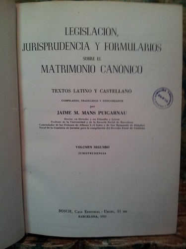 CANONICAL MARRIAGE LEGISLATION Old Book 1951 20th Century Historical Collection - Picture 5 of 10