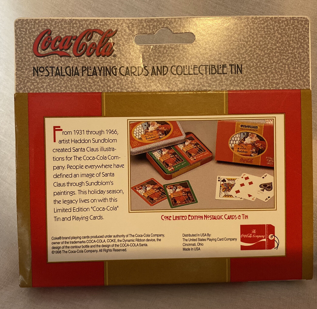 1998 Limited Edition Coca-Cola Nostalgia Playing Cards in Tin - 2