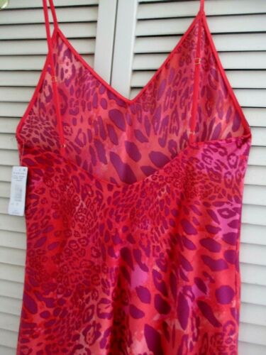 NATORI CHEMISE SLIP NIGHTGOWN SILKY SATIN CHARMEUSE CORAL JAGUAR SMALL NEW - Picture 3 of 12