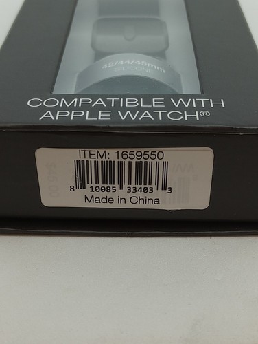 Vince Camuto 22mm Black Silicon Strap Fits Apple Watch 42/44/45mm - 第 7/7 張圖片