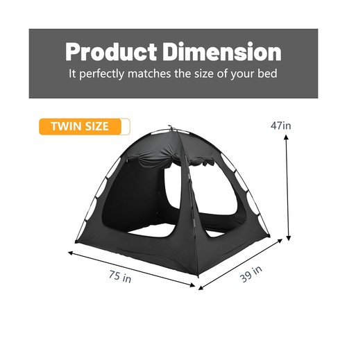 SUNYRISY Bed Tent Twin Size Bed Canopy, Indoor Tent for Adult and Kids, 3 Doo... - Picture 2 of 6