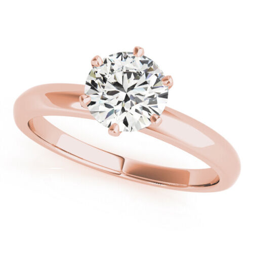 Diamond Engagement Ring AGI Certified E VS1 Round 1CT Labcreated 14K Yellow Gold - Picture 10 of 13