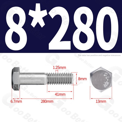 Hexagon Head M6 M8 Set Screws Partially Threaded Hex Bolts A2 Stainless Steel - Picture 54 of 56