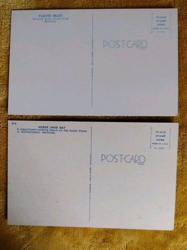 Flats Inlet + Horseshoe Bay Bermuda Postcards Vintage - Picture 3 of 4