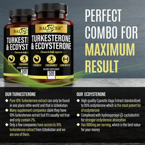 Turkesterone 1200mg Ultra High Strength Supports Energy, Performance, 120 Caps - Picture 3 of 7