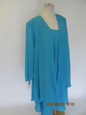  2pc SLEEVELESS LONG JKT, MOTHER - BRIDE DRESS ,3X, 4X,5X, TURQ