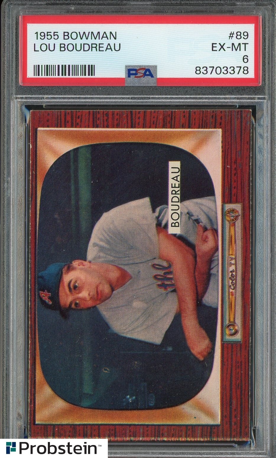 1955 Bowman #89 Lou Boudreau Kansas City A's HOF PSA 6 EX-MT