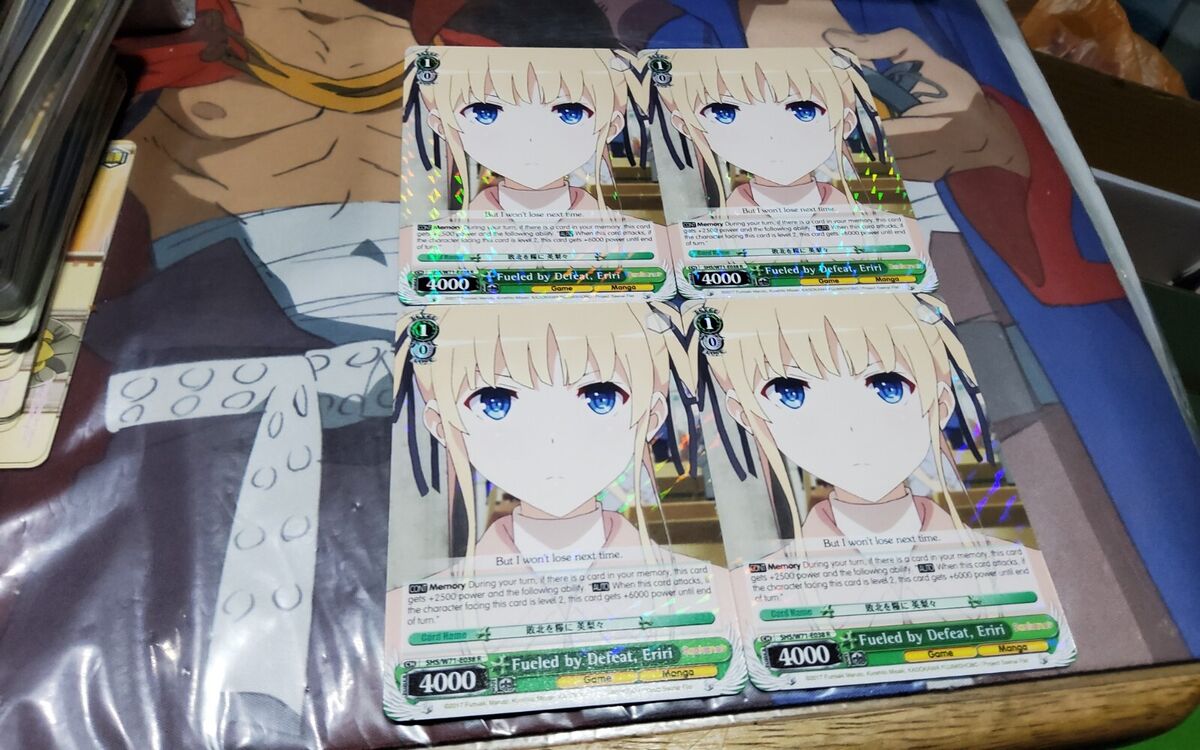 REASON FOR BEING IN A SLUMP, ERIRI X 4 R SAEKANO 2 WEISS SCHWARZ ENGLISH