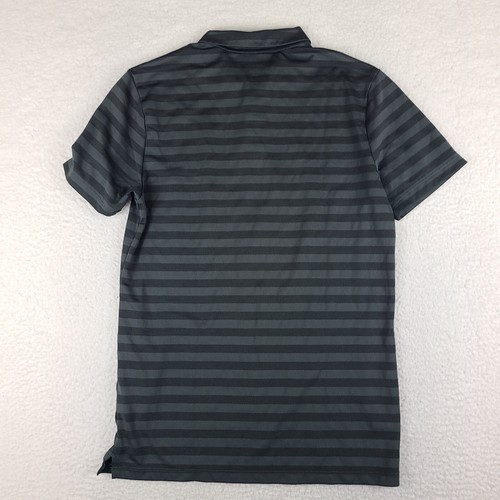 Nike Golf Polo Shirt Mens Small Black Gray Striped Dri Fit Performance - Picture 9 of 11