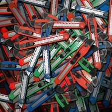 24 pc Utility Knife Box Cutter Retractable Blade Snap Razor Knife Safety Lock 5"