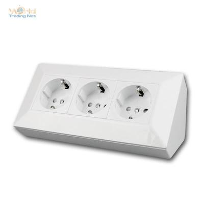 DELPHI 3-fach Steckdosenblock, weiß, 250V~/ 16A, 3er Aufbau Steckdose 40040019