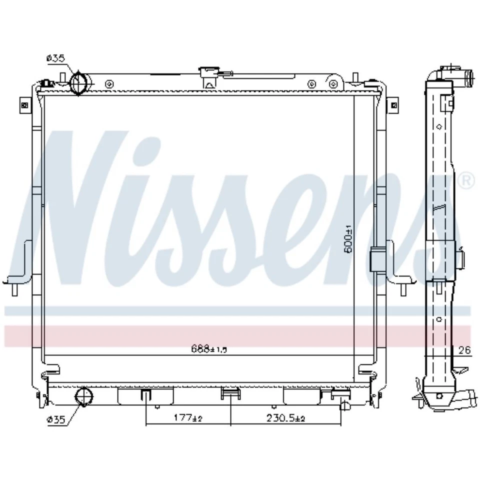 Radiateur Moteur Radiateur Auto NISSENS Pour Nissan NP300 Navara D40 - Photo 1/1