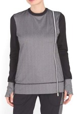 NWT 68 Women's Kyodan Athletic Asymmetric Jacket Pullover Black Gray Multi S M