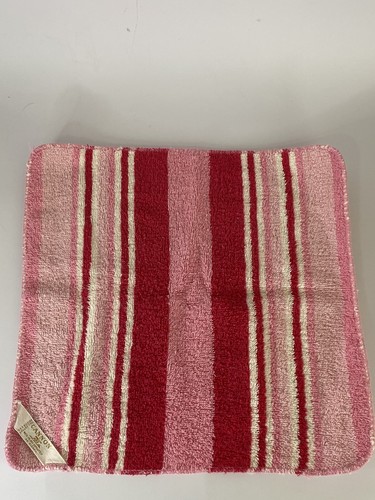 VTG Cannon Red Pink White Candy Stripe Bath Towel set 3 pc Retro Fringe USA - Picture 3 of 12