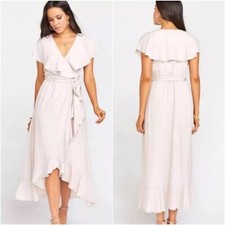 NWT Show Me Your Mumu Jess Ruffle Midi Dress Show Me The Ring Crisp Retail $198