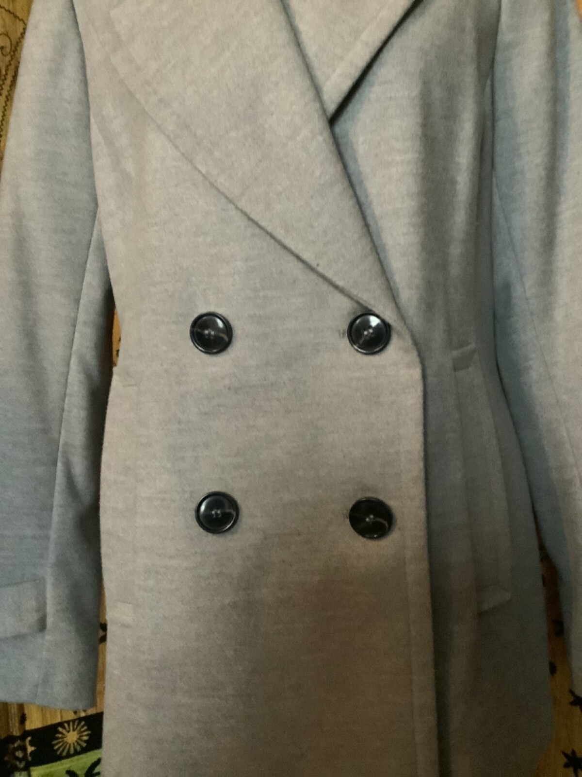 Debenhams Collection Double Breasted Jacket Grey Size 14 eBay