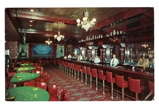 Las Vegas Nevada Golden Nugget Gambling Hall Bar Vintage Postcard NV