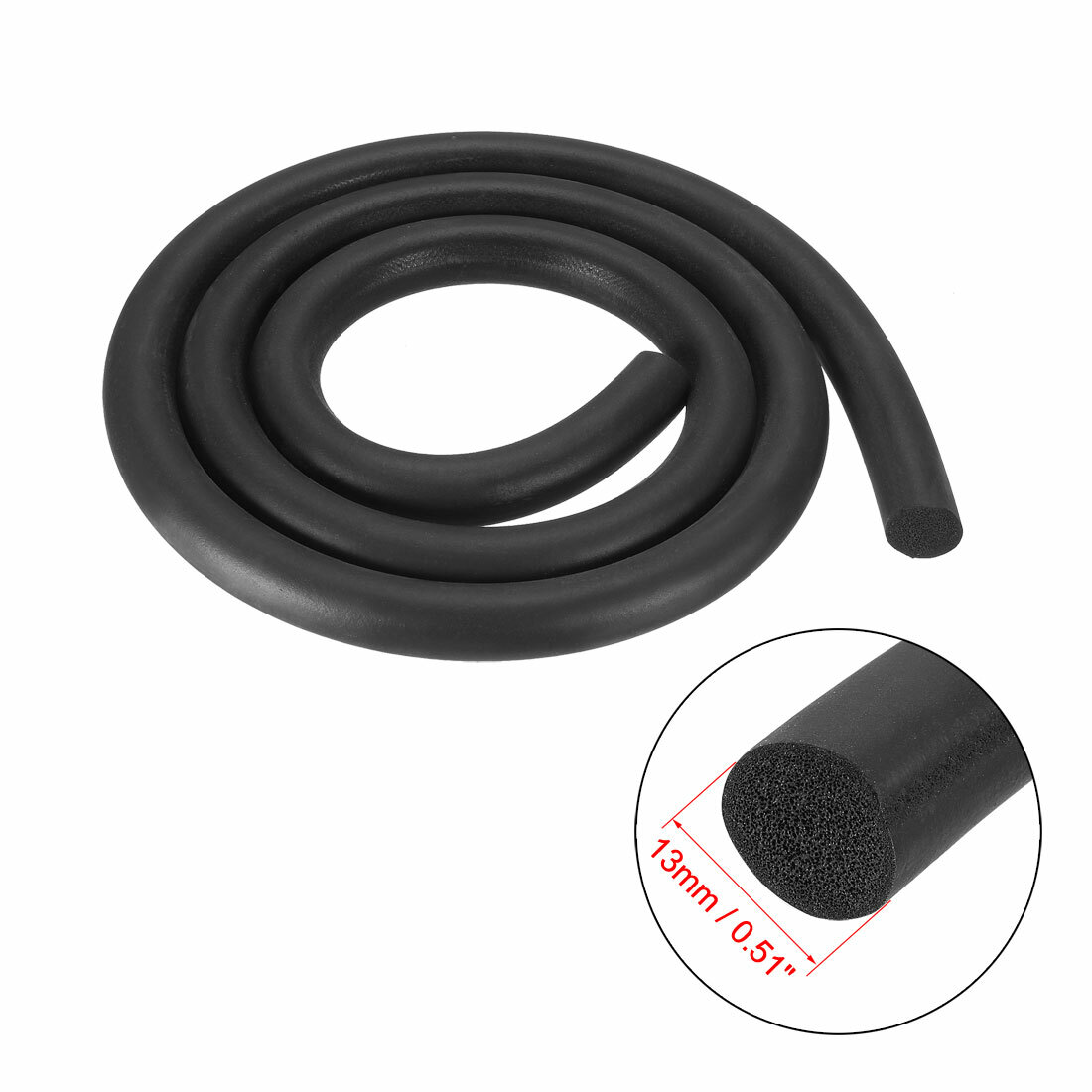 Foam Rubber Seal Weather Strip 13mm Diameter 1 Meter Long Black foam-rubber-seal-weather-strip-13mm-diameter-1-meter-long-black